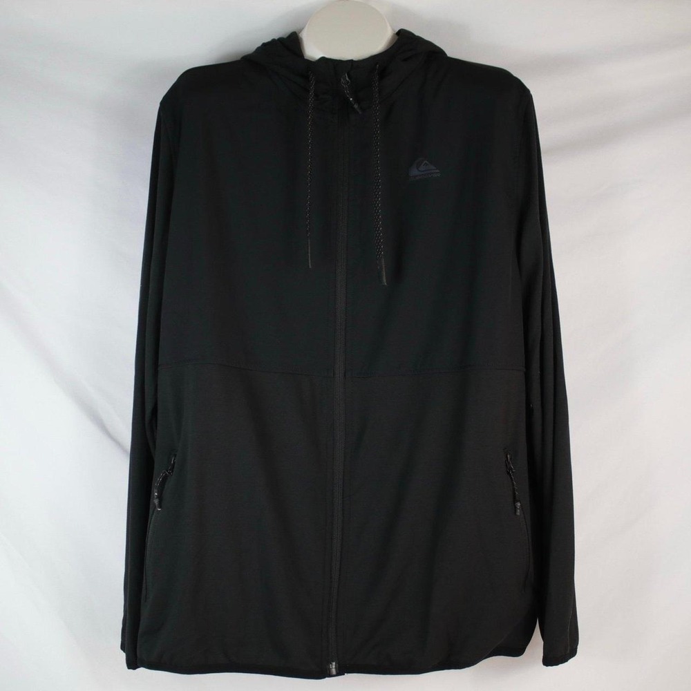 Quiksilver Black Dry Flight Full Zip‎ Hooded Light Jacket Women's Size XL